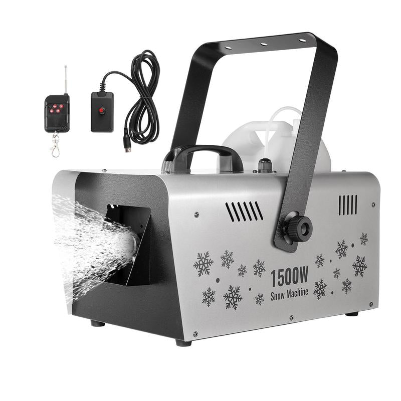 VEVOR Snow Machine, Tiktokshopblackfriday, 1500W Snow Maker Machine with 2 Remotes Control and 5L Large Capacity Water Tank, High Output Snowflake Maker Stage Snow Effect for Christmas, Halloween, Wedding, DJ Parties